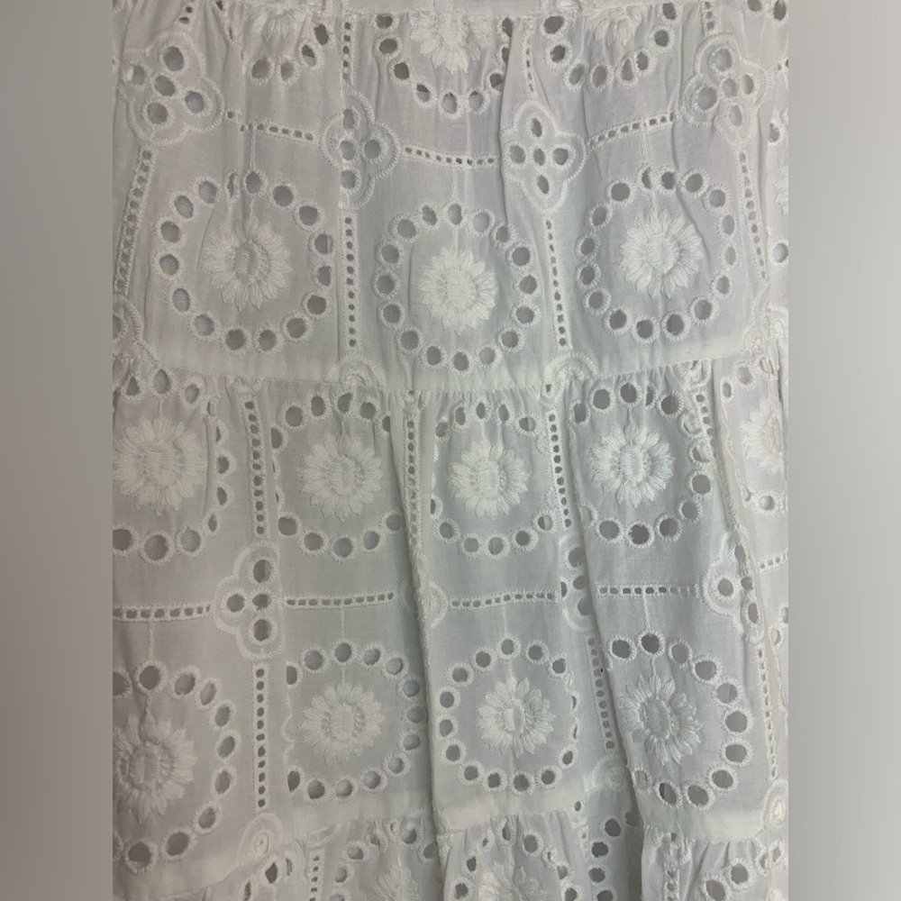NWT Staud Hyacinth White Eyelet Tiered Maxi Dress Size Small 100% Cotton - Picture 13 of 16
